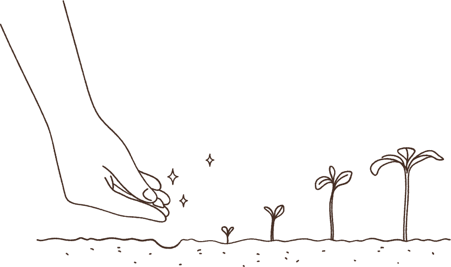 コノハナファームこだわりの土で育てています